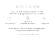 Uitnodiging 25 jarig huwelijksjubileum met foto Achterkant