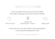 Uitnodiging 25 jarig huwelijksjubileum met foto Achterkant