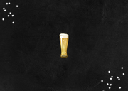 Uitnodiging 65 jaar man krijtbord bier confetti foto's goud Achterkant