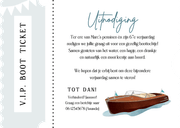 Uitnodiging boot ticket dagje varen verjaardag feestje water Achterkant