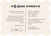 Uitnodiging bruiloft donkerblauw waterverf golfvorm Achterkant