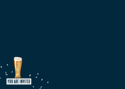 Uitnodiging ticket 65 jaar man bier slingers goud foto Achterkant