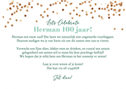 Uitnodiging verjaardag 100 eeuw oud vintage houten cijfers Achterkant