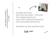 Verhuiskaart foto ticketvorm Achterkant