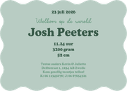 Wave vorm kaart geboortekaartje wave stoer gestreept goud Achterkant