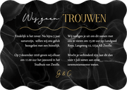 Wave vorm kaart mr. and mr. marmer zwart stijlvol goud Achterkant