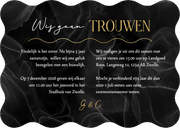 Wave vorm kaart mr. and mr. marmer zwart stijlvol goud Achterkant