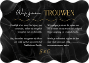 Wave vorm kaart mr. and mr. marmer zwart stijlvol goud Achterkant