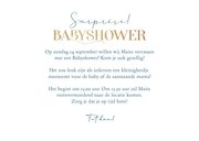 Babyshower jongen uitnodiging waterverf blauw confetti goud 3