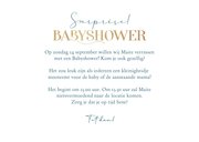 Babyshower jongen uitnodiging waterverf blauw confetti goud 3