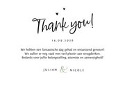 Bedankkaart bruiloft ecologisch blaadjes thank you fotokaart 3