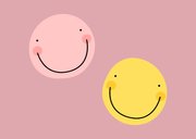 Bedankkaart juf smileys roze 2