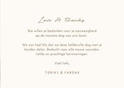Bedankkaart minimalistische beige bruin love & thanks foto 3