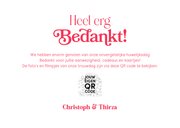 Bedankkaart trouwen retro typografisch roze fotokaart 3