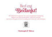 Bedankkaart trouwen retro typografisch roze fotokaart 3