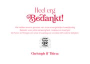 Bedankkaart trouwen retro typografisch roze fotokaart 3