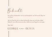 Bedankkaartje bruiloft beige met lijn terracotta modern 3