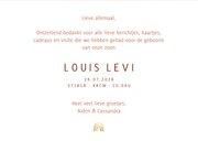 Bedankkaartje geboorte foto met wolkjes en regenboogje 3