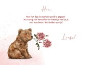 Beterschapskaart met vriendelijke beer en bloemetje 3