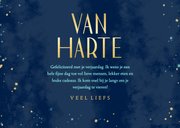 Blauwe verjaardagskaart met sterretjes en blauw neon 3