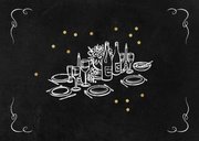 Cadeaubon diner etentje goud doodle algemeen 2