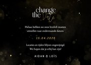 Change the date zwart met goud hartjes en waterverf 3