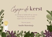 Christelijke fotocollage kerstkaart botanisch kaars 3