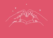 Christelijke valentijnskaart Gods liefde handgebaar hartjes 2