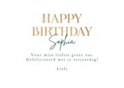 Christelijke verjaardagskaart waterverf confetti goud 3