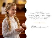 Communie bedankkaart met foto en duifje 2