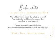 Communie bedankkaart met foto en duifje 3