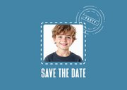 Communie feestje ticket blauw stoer modern foto 2