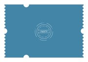 Communie feestje ticket blauw stoer modern foto Achterkant