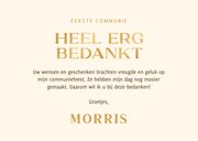 Communie fotokaart bedankt met goudfolie 3
