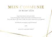Communie Save the Date kaart met foto en geometrische lijnen 3