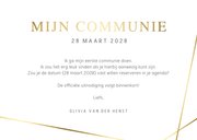 Communie Save the Date kaart met foto en geometrische lijnen 3