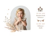 Communie uitnodiging foto ichthus bohemian gedroogde takjes 2