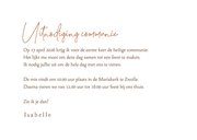 Communie uitnodiging foto ichthus bohemian gedroogde takjes 3