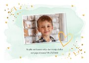 Communie uitnodiging groen watercolour hartje goud jongen 2