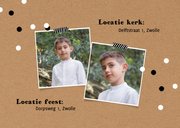 Communie uitnodiging kraft VIP ticket foto confetti  2