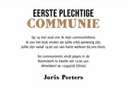 Communie uitnodiging kraft VIP ticket foto confetti  3