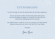Communie uitnodigingskaart visjes symbolen foto blauw 3