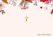 Communiekaart bedankkaart met foto en bloemen 2