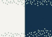 Communiekaart uitnodiging jongen - blauw met blauwe confetti Achterkant