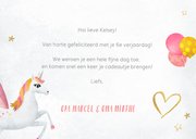 Eenhoorn unicorn verjaardagskaart voor een meisje met foto 3