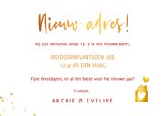 Feestelijk verhuisbericht in kerst stijl met goudlook tekst 3