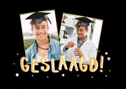 Feestelijke felicitatiekaart geslaagd met sterretjes 2