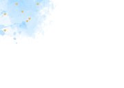 Felicitatie geboorte aquarel hartjes lichtblauw 2