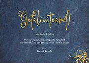 Felicitatie huwelijk Mr & Mrs - stijlvol blauw met goudlook 3