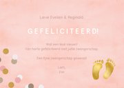 Felicitatie zwangerschap vrolijk roze met confetti 3